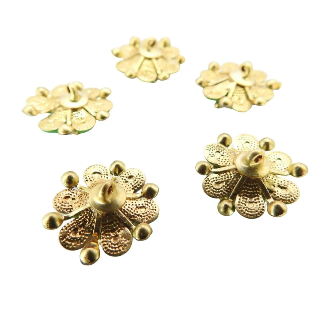 Green Flower Decorative Buttons