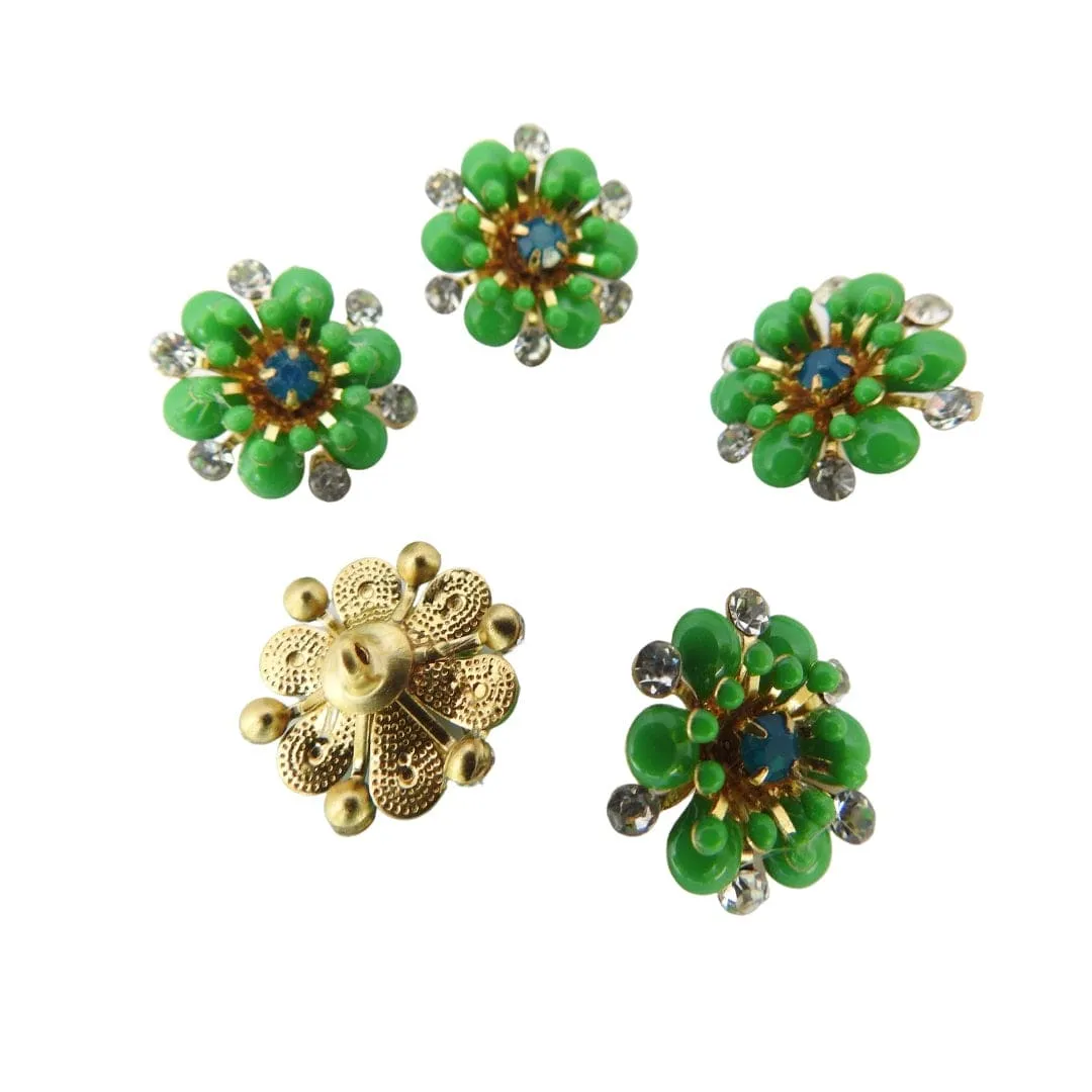 Green Flower Decorative Buttons