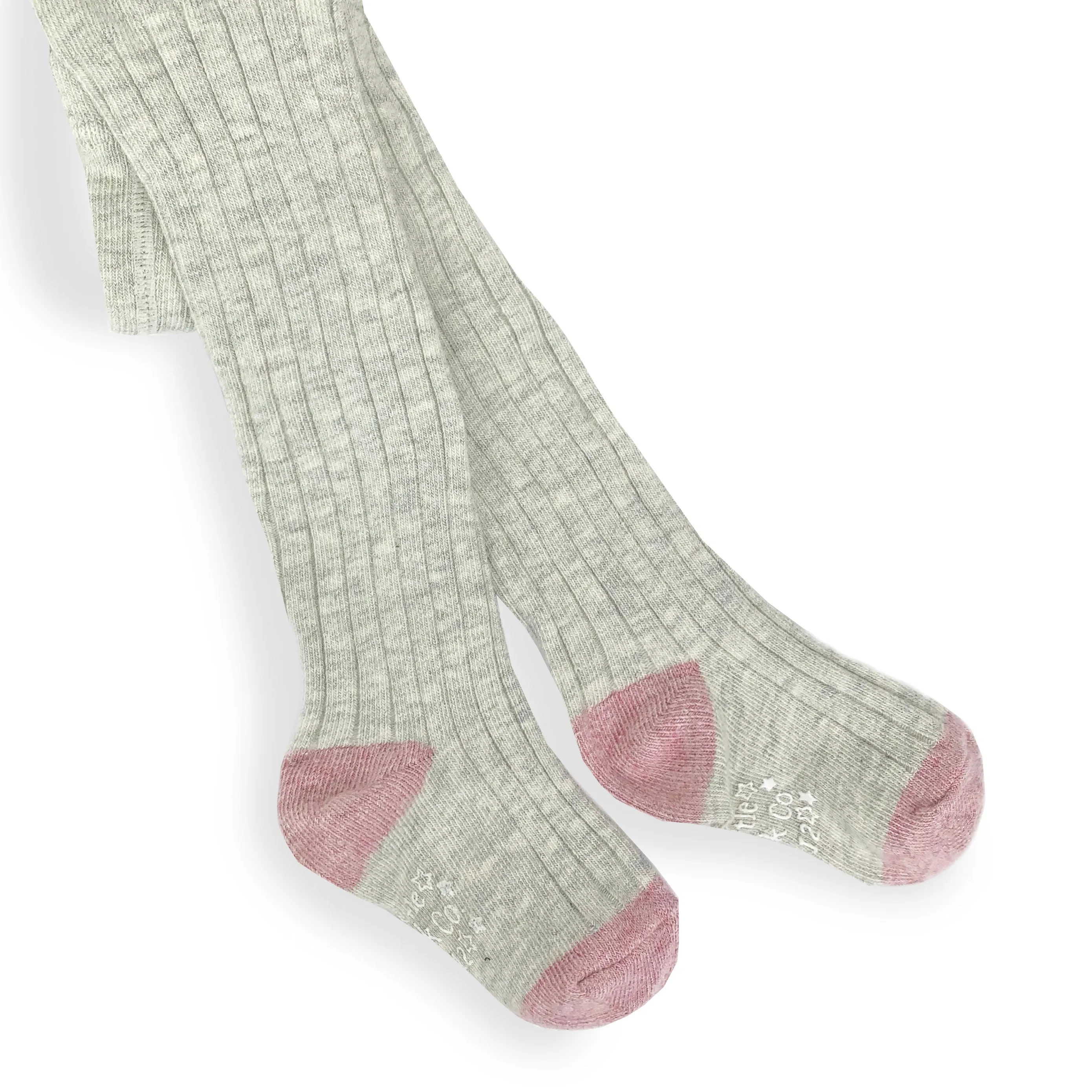 Grey Baby And Toddler Non Slip Super Soft Ribbed Tights