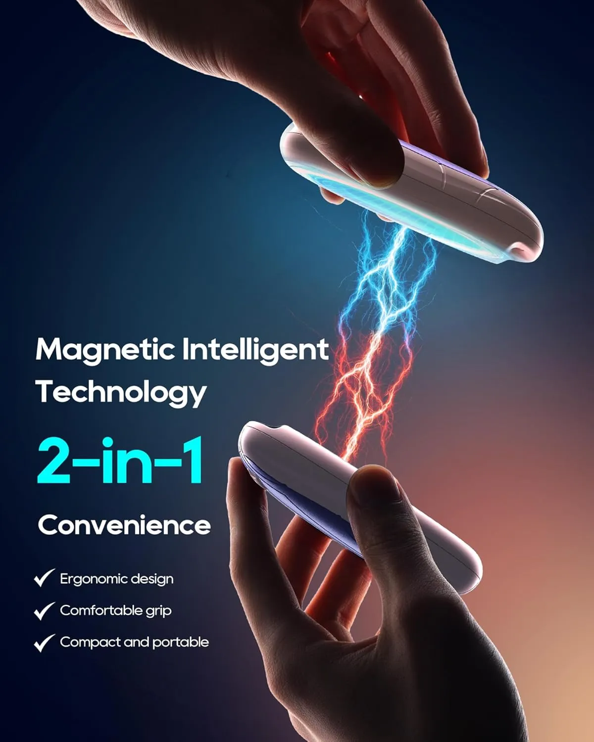 Hand Warmers Rechargeable 2 Pack, 14000mAh Electric Hand Warmers with Wireless Charging Case, AI Chip 3 Heat Settings Up to 50-Hour Portable Pocket Heater, Gifts for Christmas