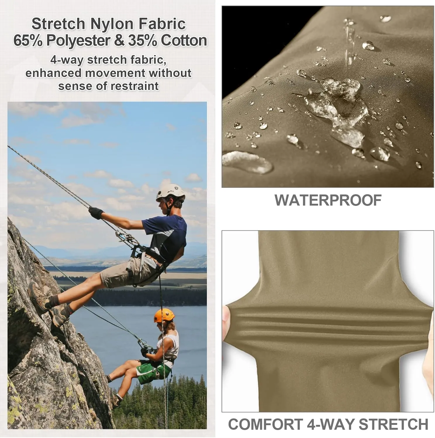 Hiking Shorts for Men Cargo Casual Quick Dry Lightweight Stretch Waist Outdoor Fishing Travel Shorts