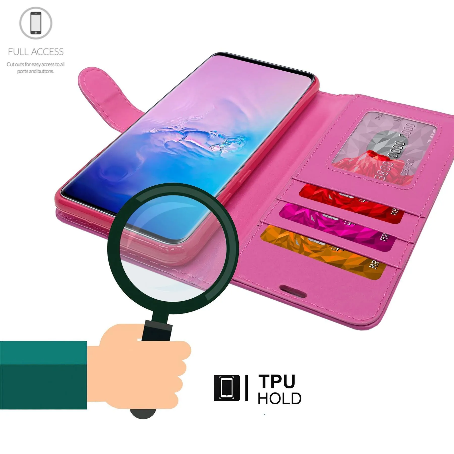 Huawei Y611 Compact Flip Folio Book Wallet Case