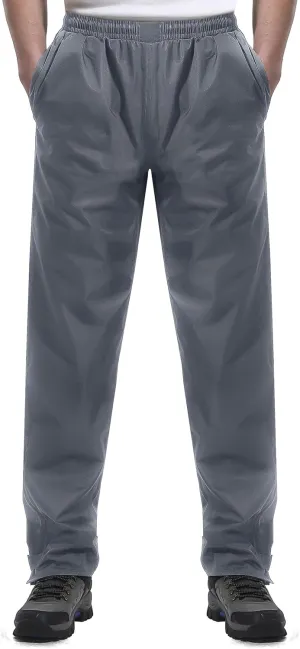 iCreek Men's Rain Pants Waterproof Over Pants Windproof Lightweight Hiking Pants Work Rain Outdoor for Golf, Fishing