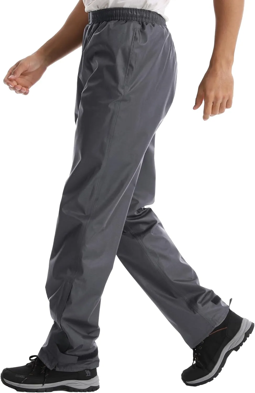 iCreek Men's Rain Pants Waterproof Over Pants Windproof Lightweight Hiking Pants Work Rain Outdoor for Golf, Fishing