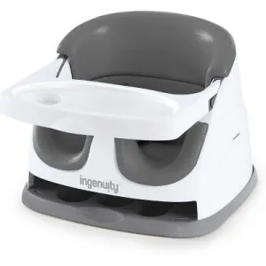 Ingenuity Baby Base 2-in-1 Booster Feeding and Floor Seat with Self-Storing Tray - Slate