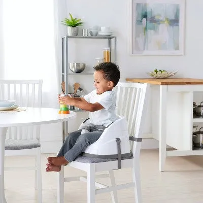 Ingenuity Baby Base 2-in-1 Booster Feeding and Floor Seat with Self-Storing Tray - Slate