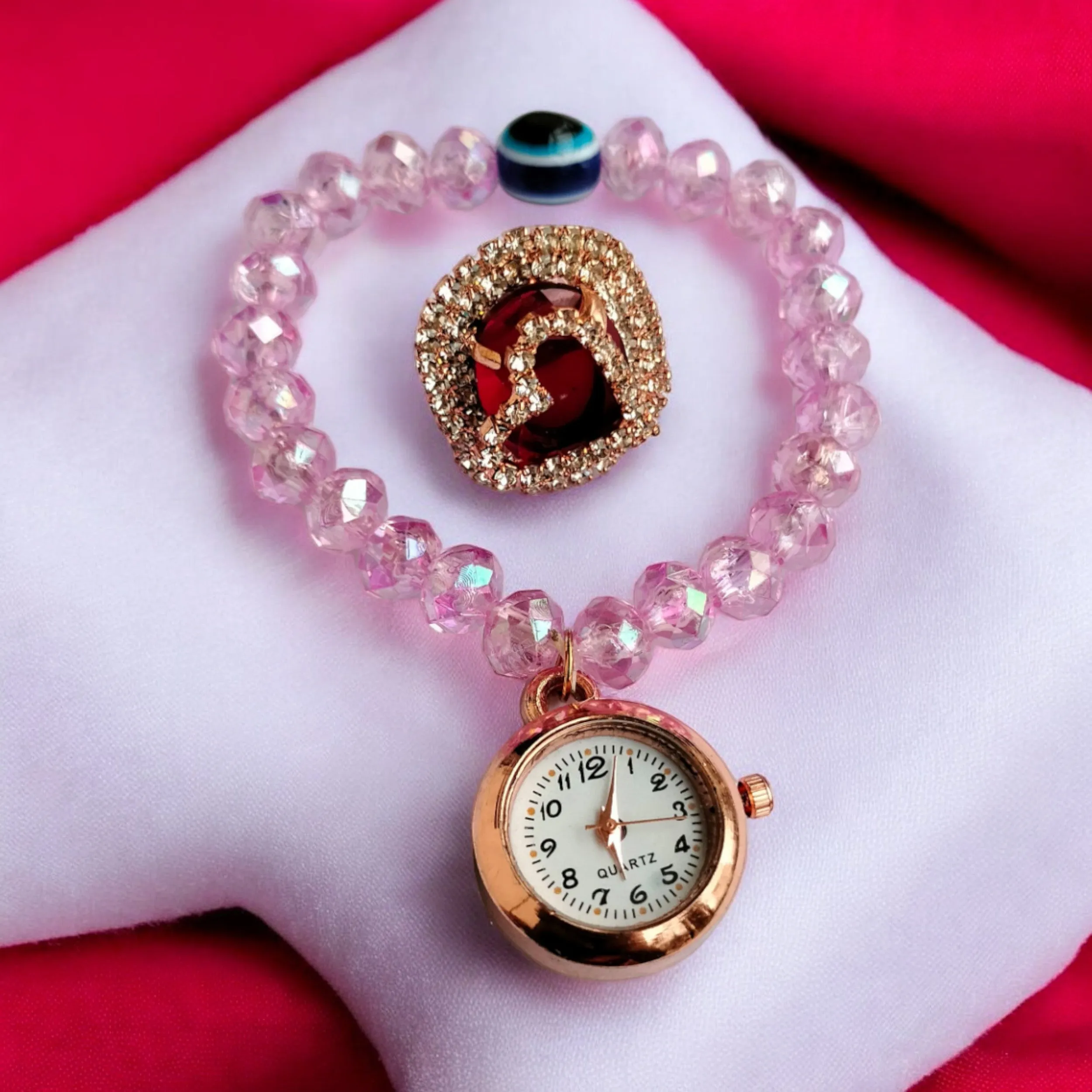 Jewelestia Roshanara Watch Bracelet With Ring