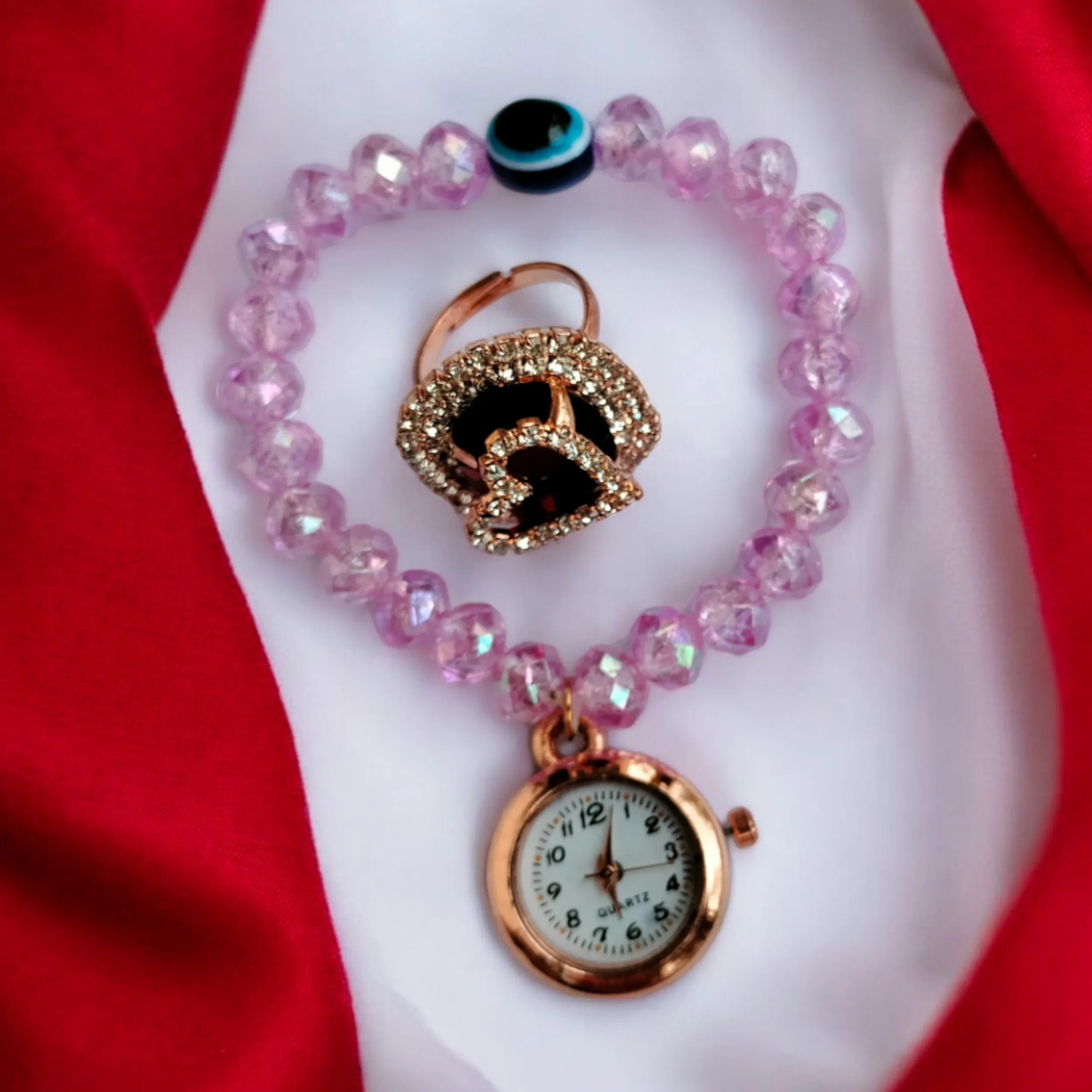 Jewelestia Roshanara Watch Bracelet With Ring