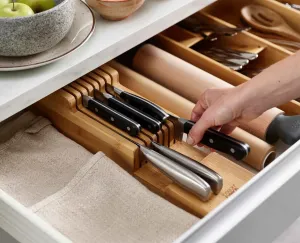 Joseph Joseph DrawerStore Bamboo Compact Knife Organizer
