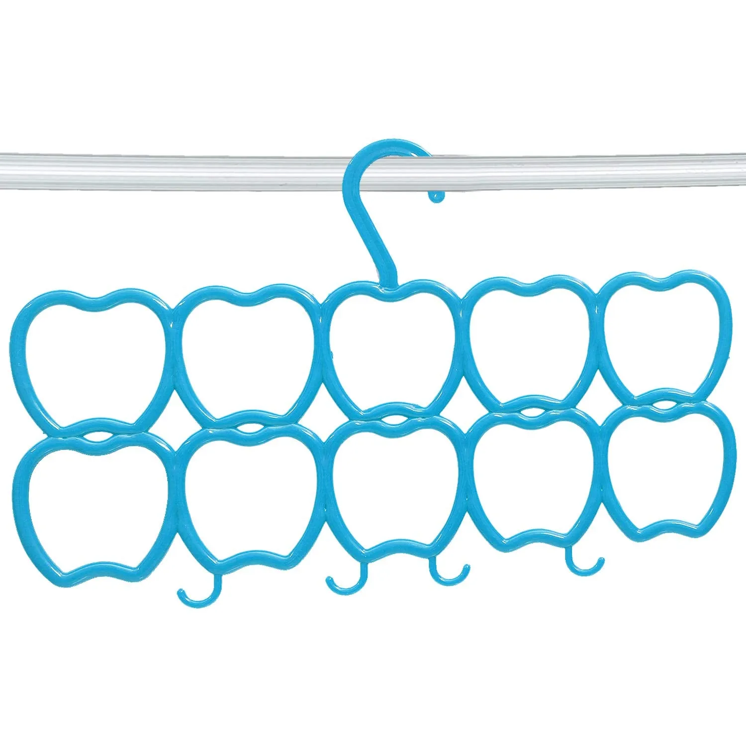 Kuber Industries 10-Circle 6 Pieces Plastic Heart Design Hanger for Scarf, Shawl, Tie, Belt, Closet Accessory Wardrobe Organizer (Multicolour) - CTKTC30783