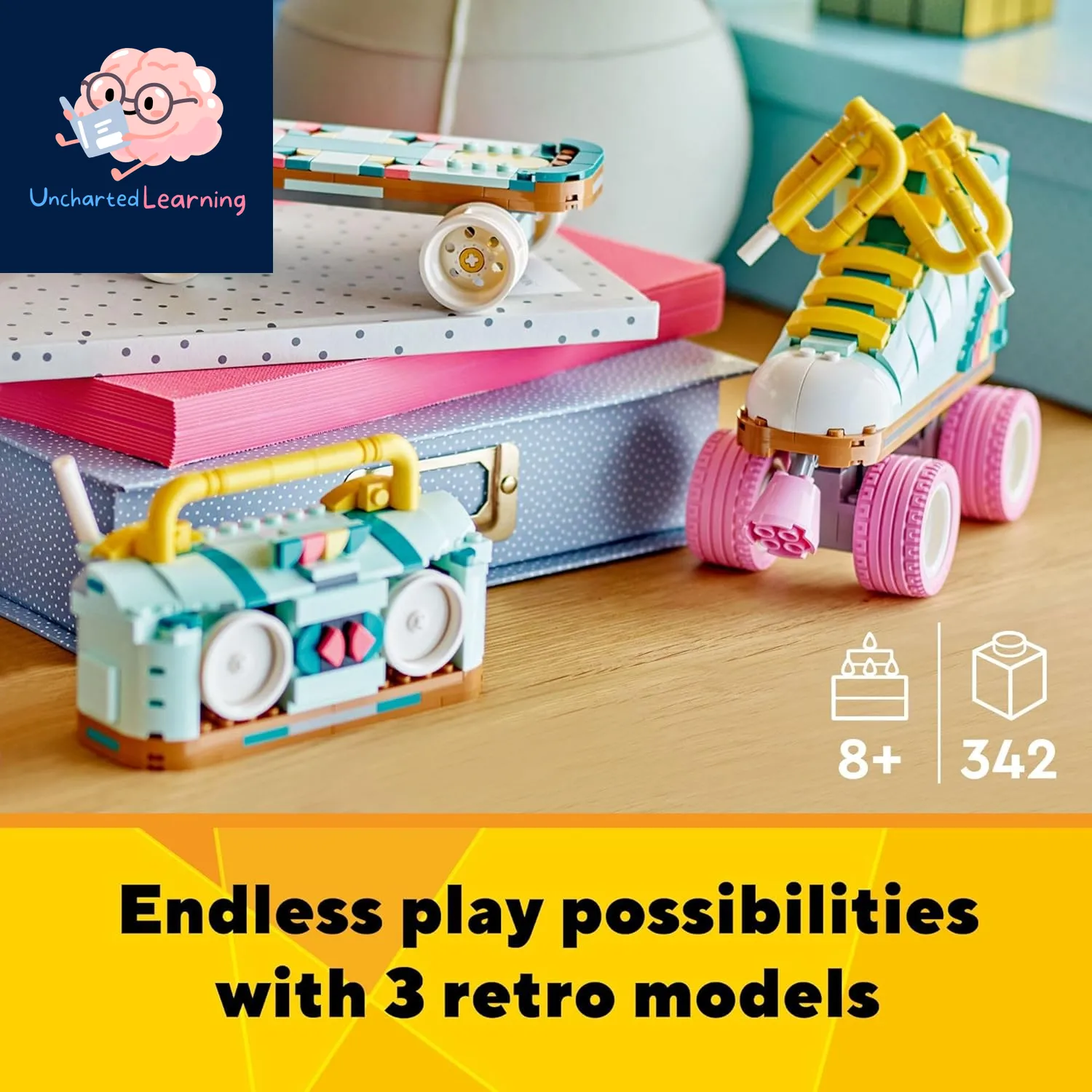 LEGO Creator 3-in-1 Retro Roller Skate (31148) – Build a Skate, Boom Box,