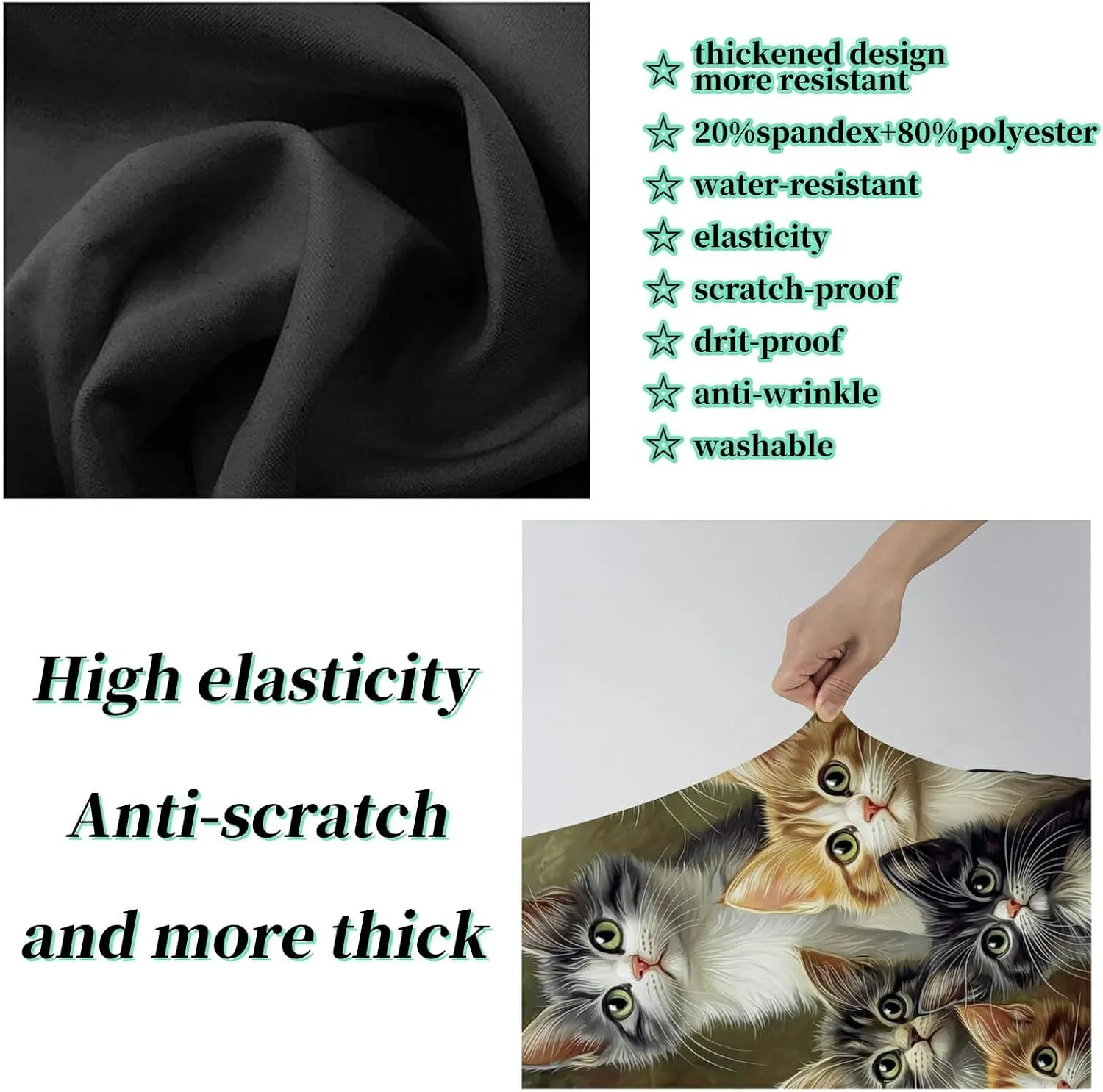 Luggage Cover   Tag, Cats Family Travel Suitcase Protector for 29-30 inch Luggage (XL) with Concealed Zipper, Washable Elastic Cloth, Dustproof, Anti-Scratch