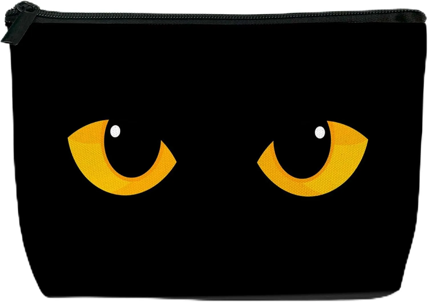 Makeup Bag for Purse, Waterproof Funny Black Cat Evil Eye Cosmetic Bag for Women, Zipper Travel Toiletry Pouch Gift 9.5??5.9 Inch