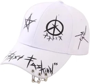Men Women Y2K Punk Baseball Cap Graffiti Korean Hip Hop Hat Emo Alt Adjustable Caps Street Accessories Clothes Summer