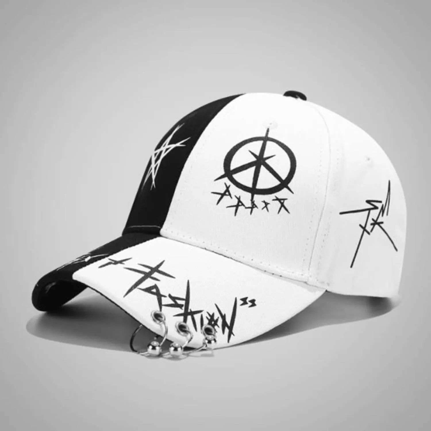 Men Women Y2K Punk Baseball Cap Graffiti Korean Hip Hop Hat Emo Alt Adjustable Caps Street Accessories Clothes Summer