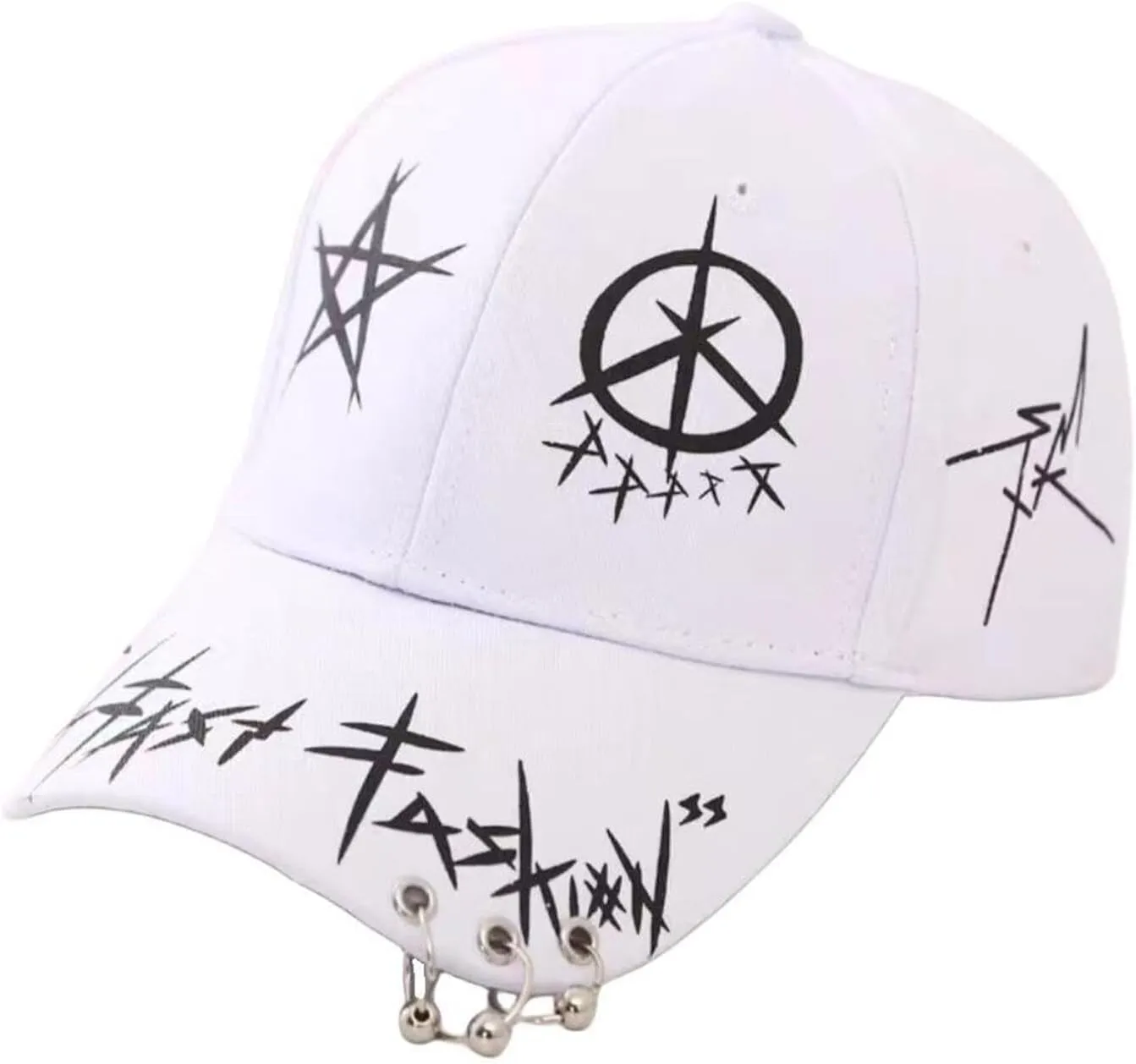 Men Women Y2K Punk Baseball Cap Graffiti Korean Hip Hop Hat Emo Alt Adjustable Caps Street Accessories Clothes Summer