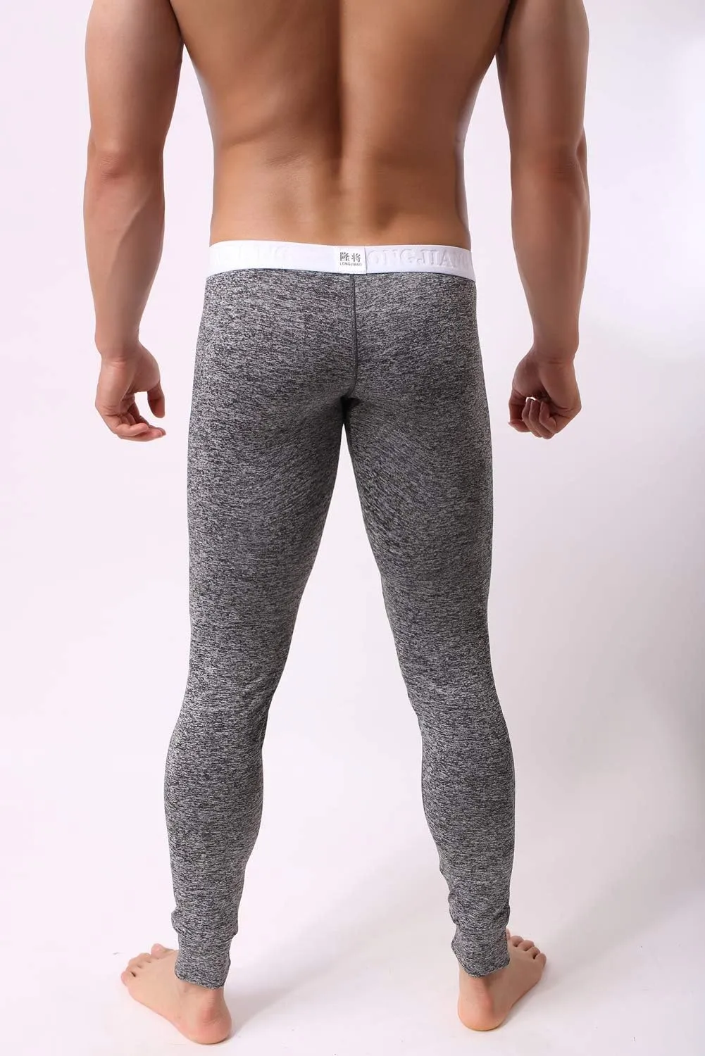Mens Low Rise Pouch Underwear Pants Long Johns Thermal Bottoms Leggings