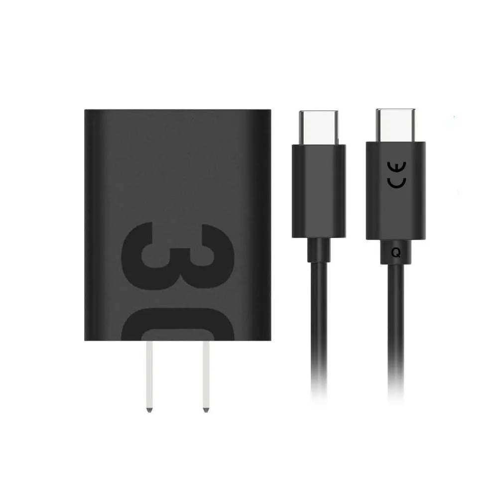 Motorola TurboPower 30W Wall Charger With 1M C-C Cable - Black
