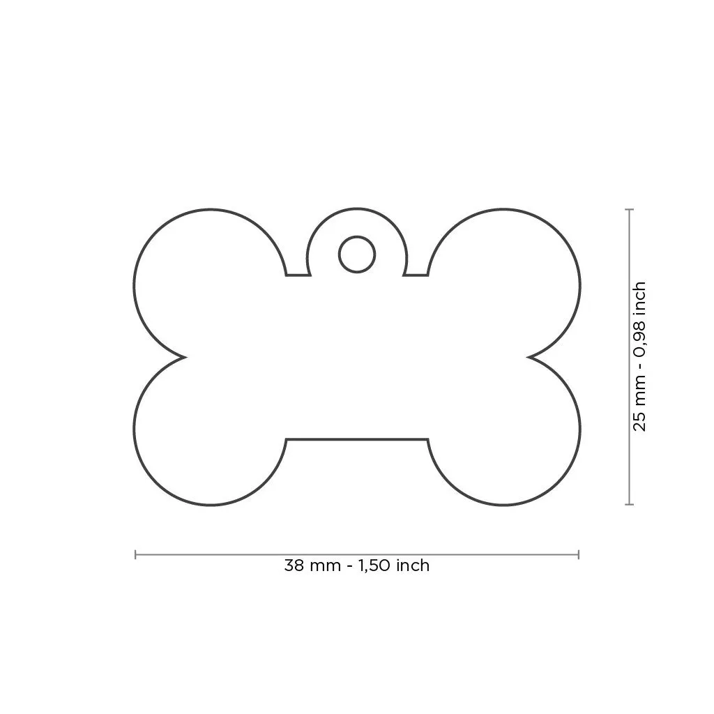 MyFamily Pet Tag: Basic Big Aluminum Gray Bone