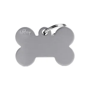 MyFamily Pet Tag: Basic Big Aluminum Gray Bone