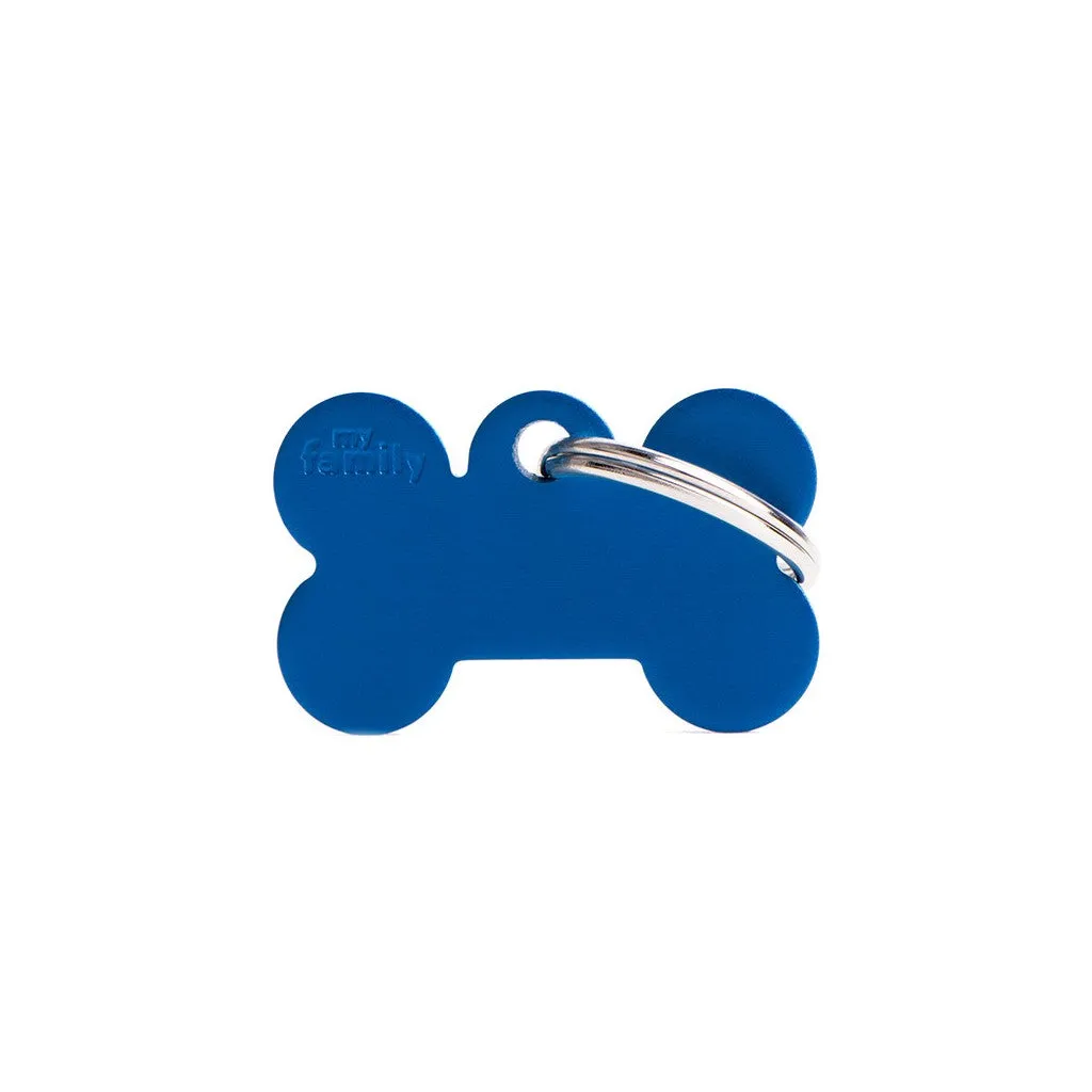 MyFamily Pet Tag: Basic Small Aluminum Blue Bone