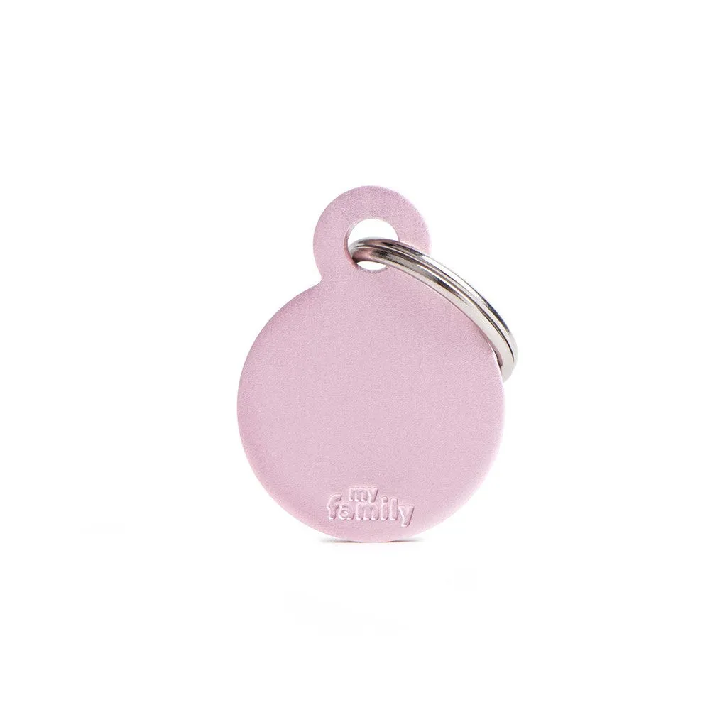 MyFamily Pet Tag: Basic Small Aluminum Pink Circle
