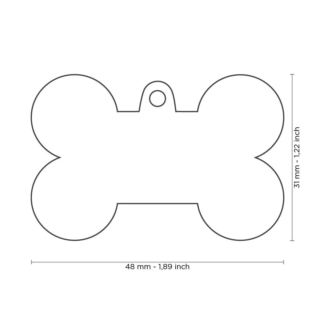 MyFamily Pet Tag: Basic XL Aluminum Light Blue Bone