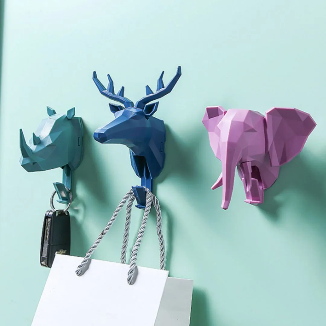 Nordic Animal Wall Hook | Animal Shaped Adhesive Hooks [No Nail Seamless Look]