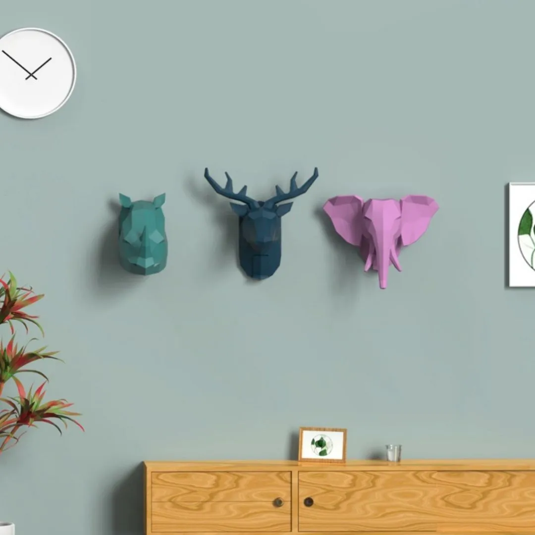 Nordic Animal Wall Hook | Animal Shaped Adhesive Hooks [No Nail Seamless Look]