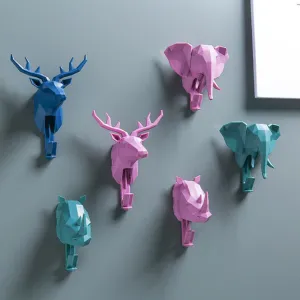 Nordic Animal Wall Hook | Animal Shaped Adhesive Hooks [No Nail Seamless Look]