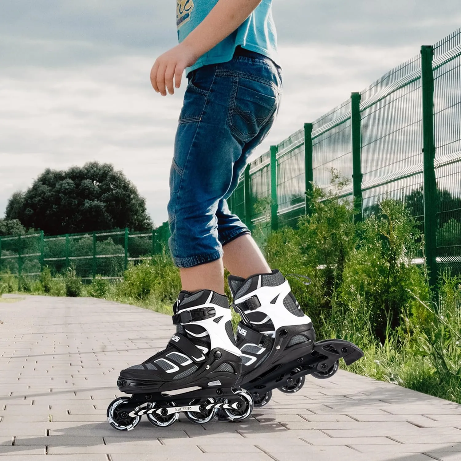 NYCTUS Inline Skates for Kids and Adults, Adjustable Inline Skates for Girls and Boys, Roller Skates for Women and Men with Full Light up Wheels
