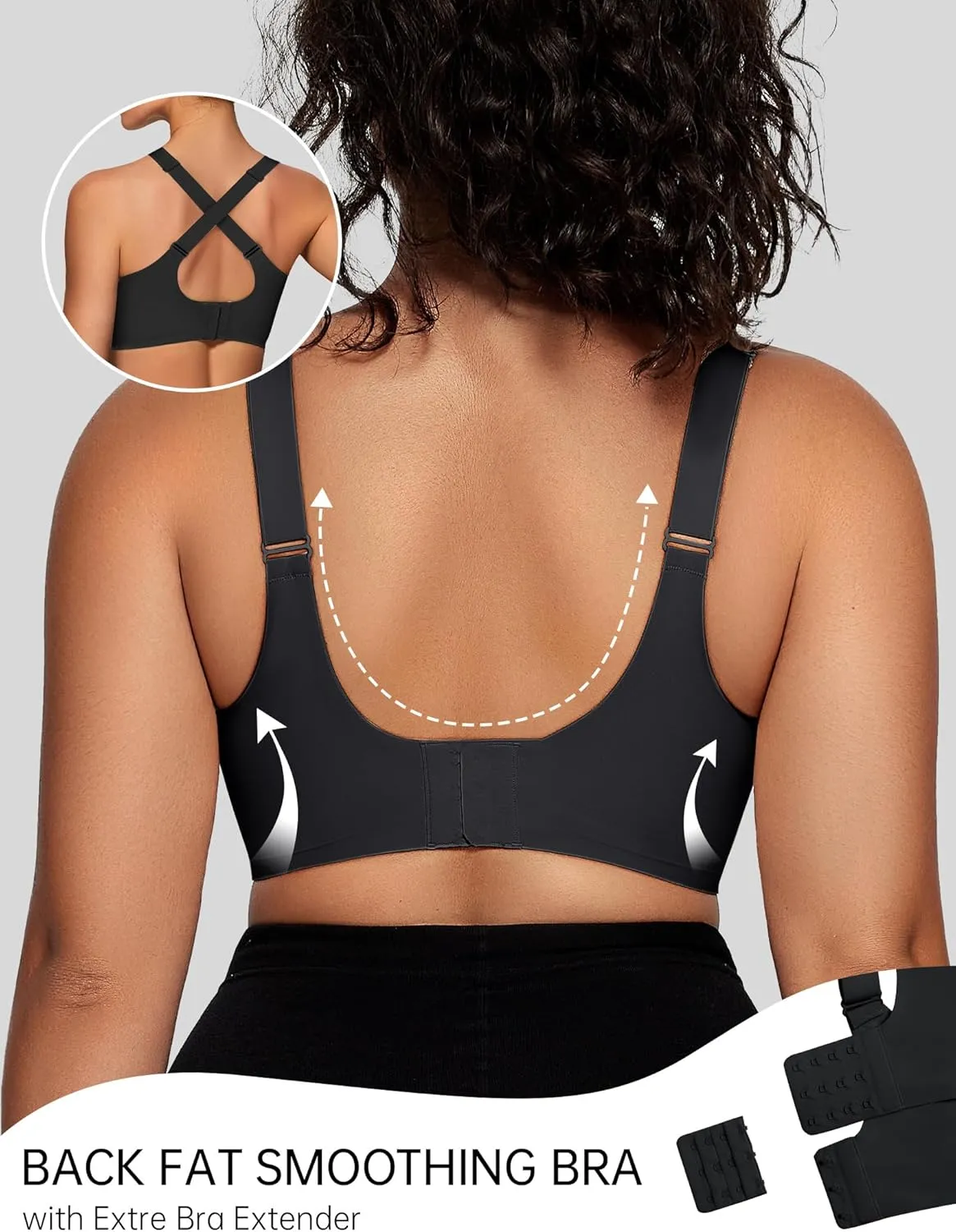 OEAK Womens Wireless Bras V Mesh Comfortable Bralette Supportive Tshirt Bra No Underwire Seamless Push Up Everyday Bras