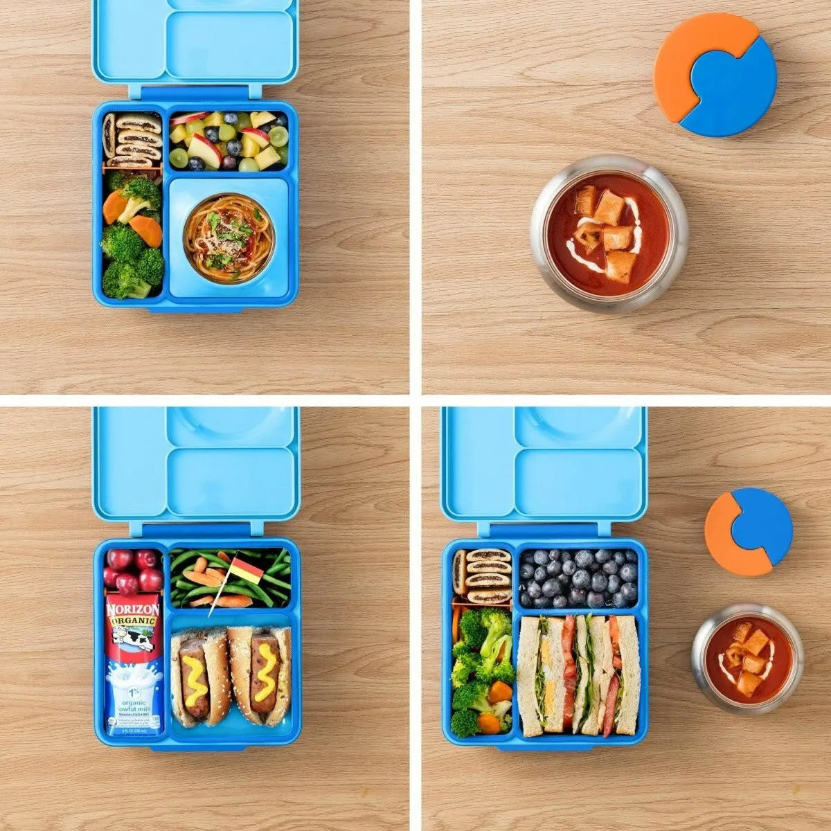 OmieBox V2 Bento Box for Kids - Insulated Bento Lunch Box - Blue Sky