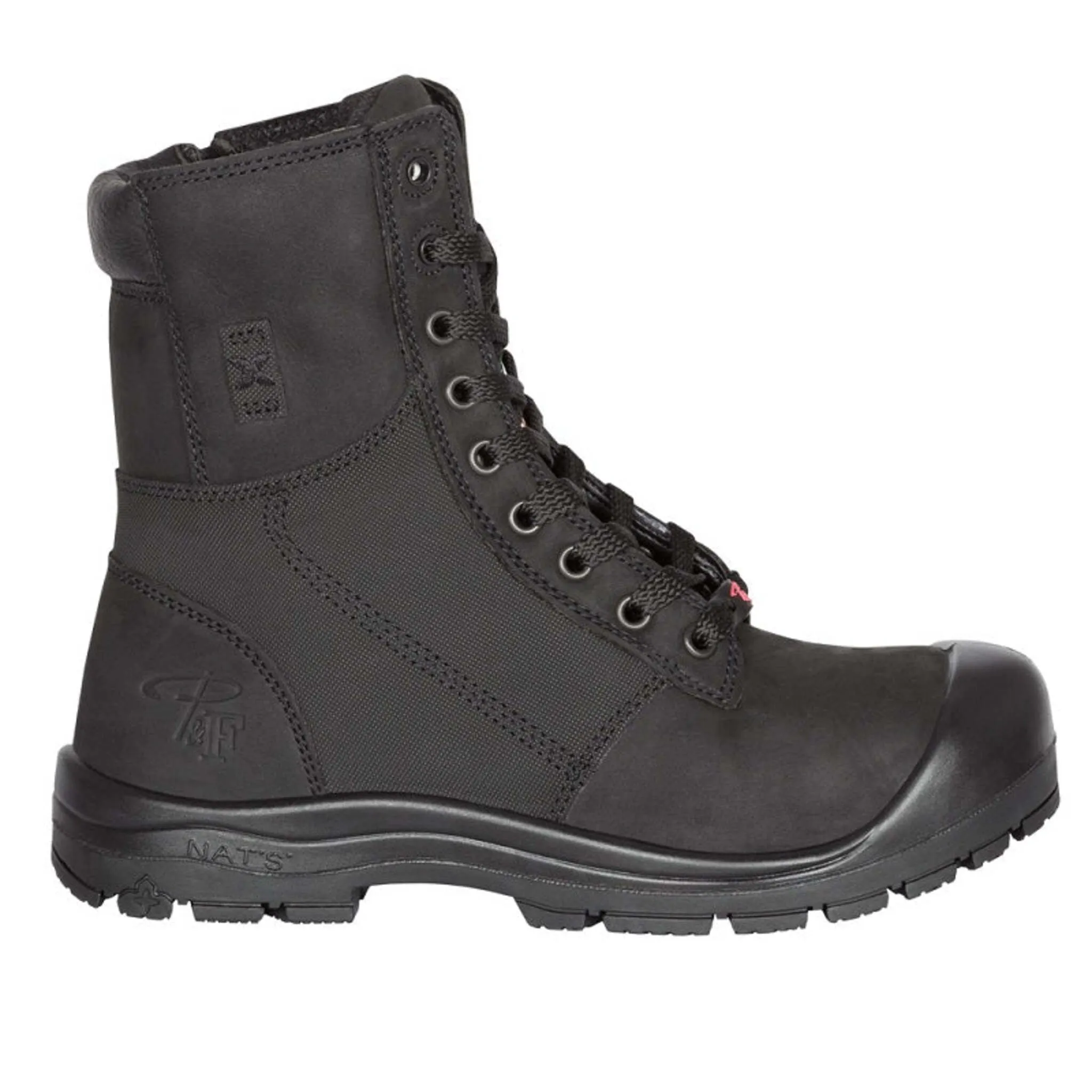 P&F Women's 8" CSA Safety Work Boots PF368 Full Grain Leather, Steel Toe, Anti-Slip Outsole, Lightweight, YKK Zipper, Shock-Absorbing Insoles | Sizes 5-12