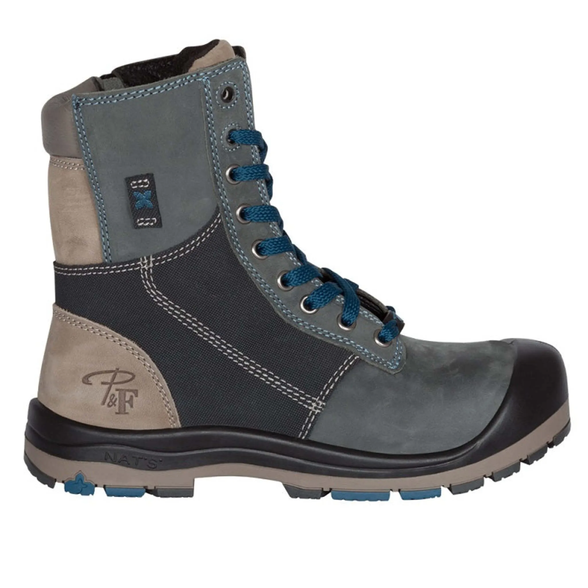 P&F Women's 8" CSA Safety Work Boots PF368 Full Grain Leather, Steel Toe, Anti-Slip Outsole, Lightweight, YKK Zipper, Shock-Absorbing Insoles | Sizes 5-12