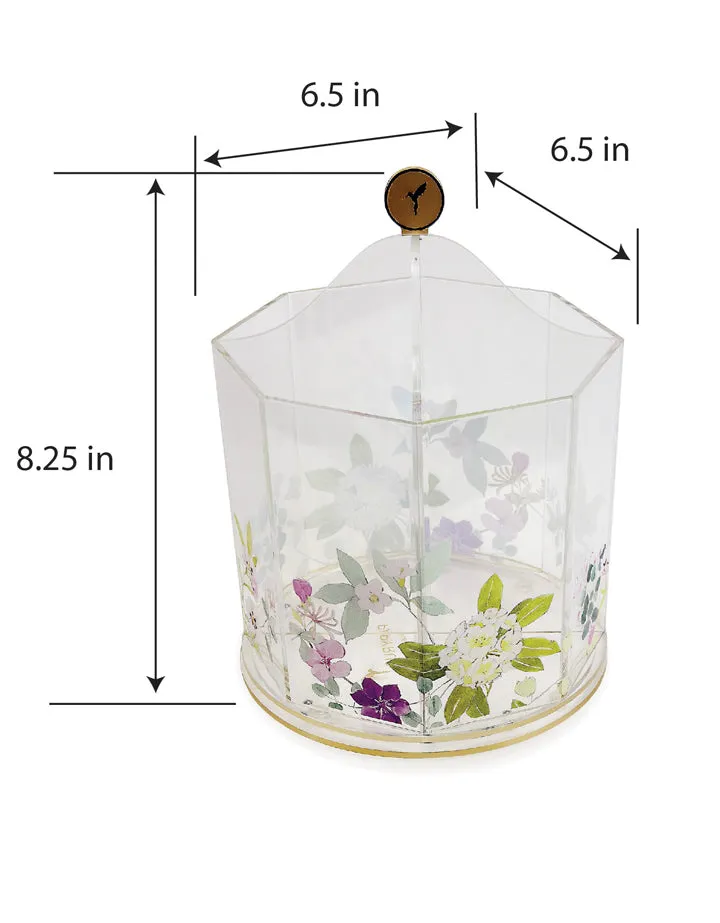Papyrus Clear Acrylic Rotating Organizer with Floral Design