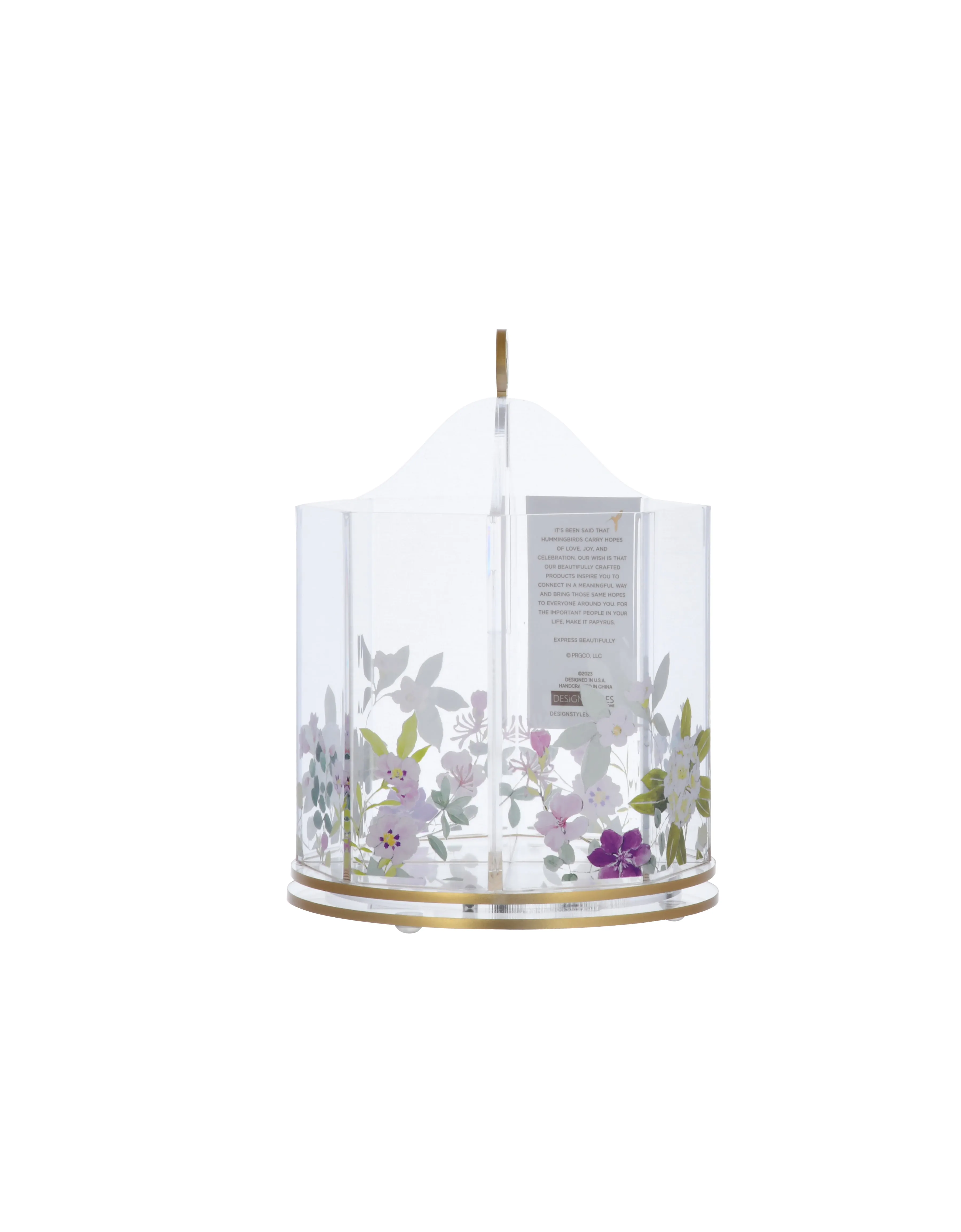 Papyrus Clear Acrylic Rotating Organizer with Floral Design