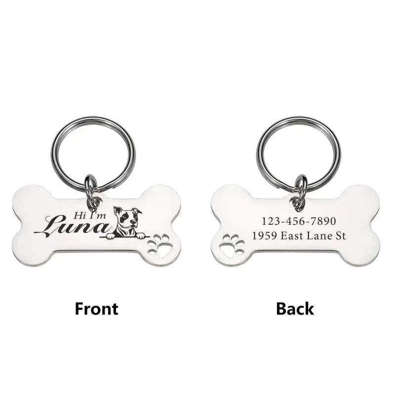 Personalized Bone Dog Collar Tag