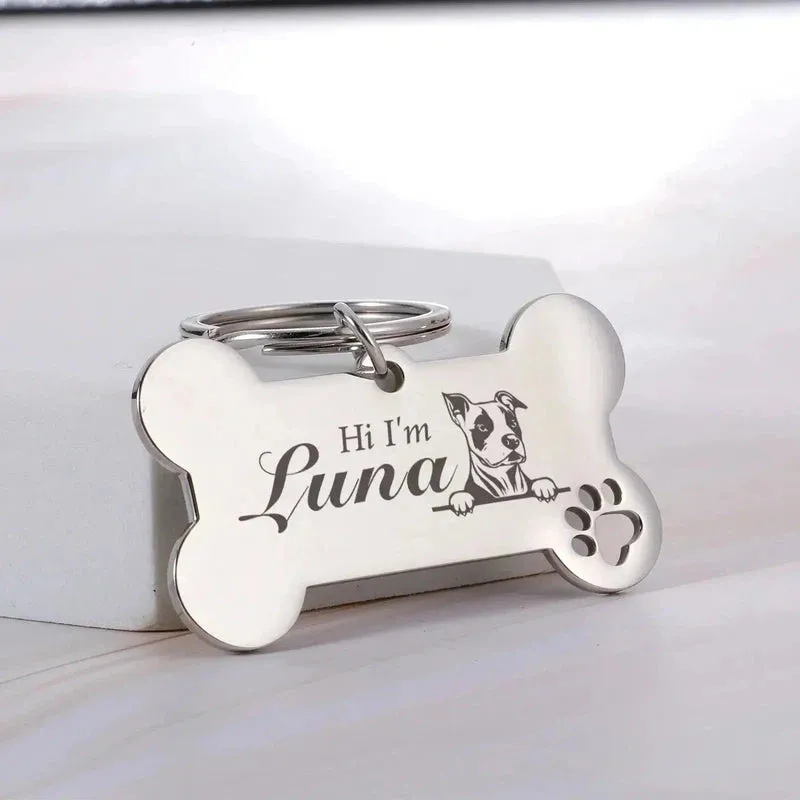 Personalized Bone Dog Collar Tag