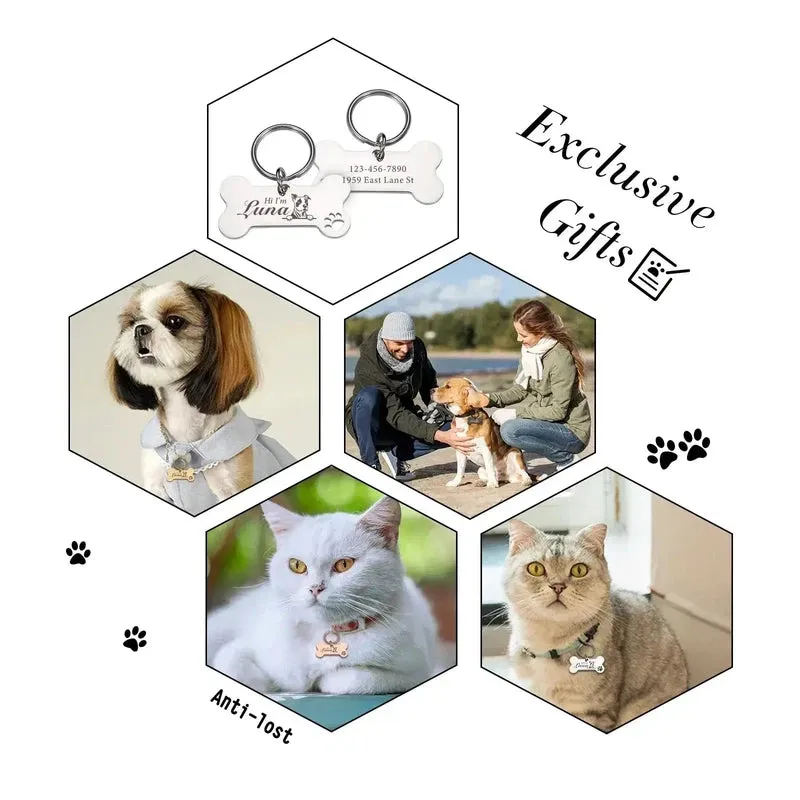 Personalized Bone Dog Collar Tag