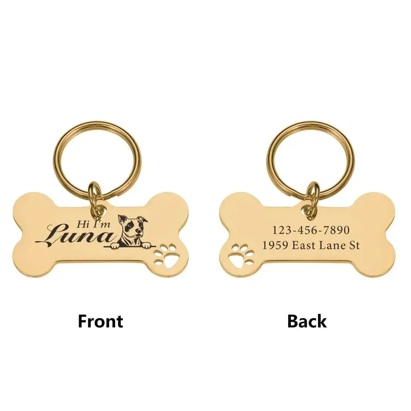 Personalized Bone Dog Collar Tag
