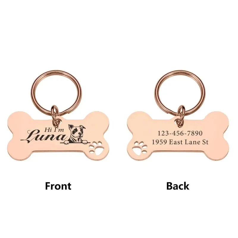 Personalized Bone Dog Collar Tag