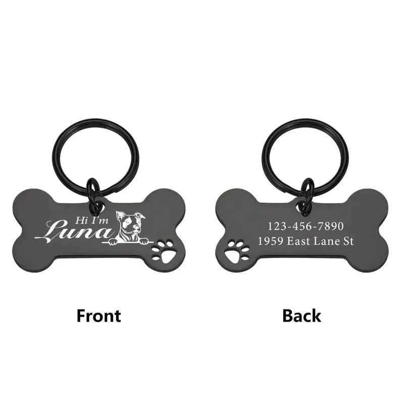 Personalized Bone Dog Collar Tag