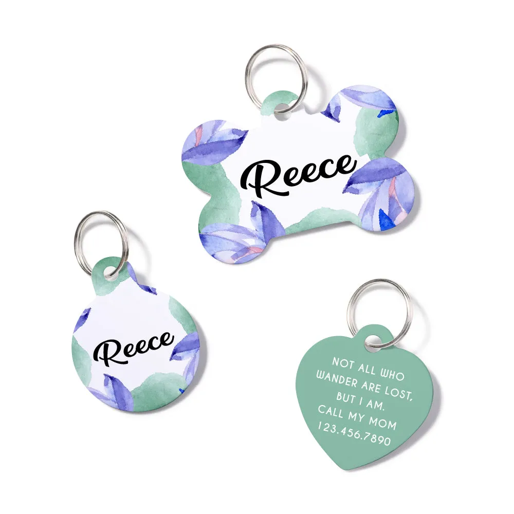 Personalized Unique Floral Pet ID Tag