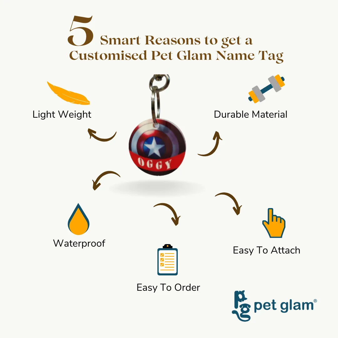 Pet Customised Dog Name Tag-Tartan Red