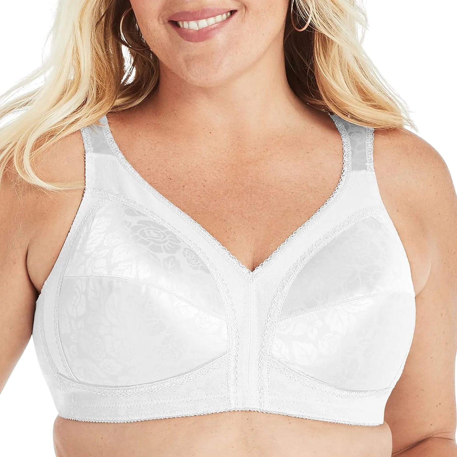 Playtex Women's Wireless Bra, 18 Hour Plus-Size Bras Available, Full Coverage, Smoothing, 4693, Single or 2-Pack