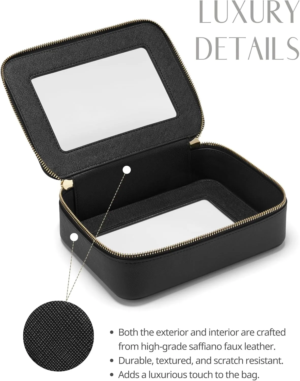 Popvibe Clear Makeup Bag Travel Cosmetic Case Transparent Toiletry Bag with Zipper, Portable Make Up Organizer Traveling Compact Car Bag for Essentials