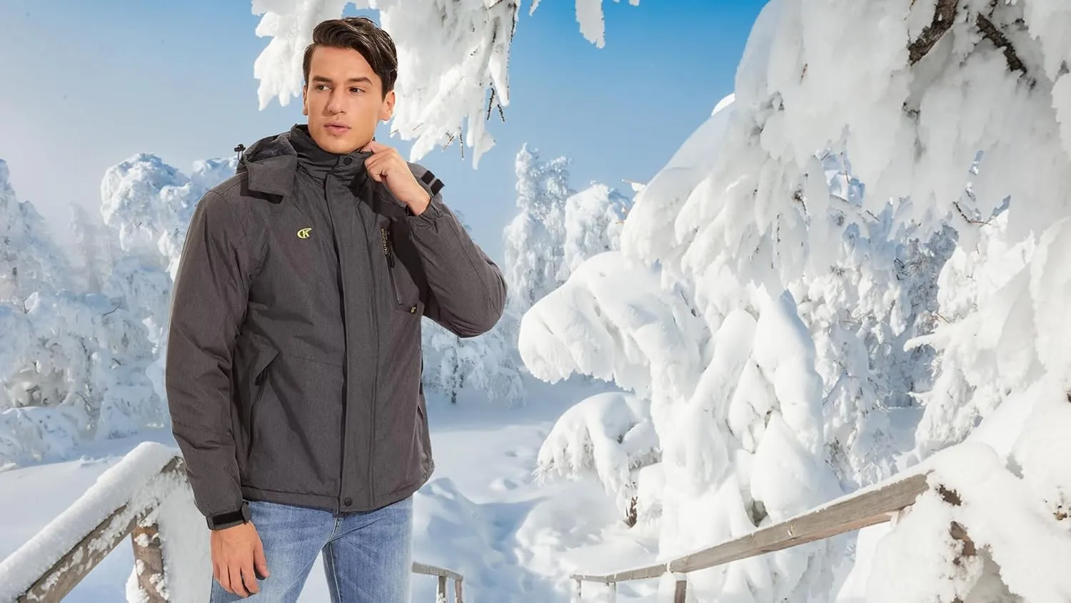 QPNGRP Mens Waterproof Ski Snowboard Jacket Winter Windproof Snow Coat