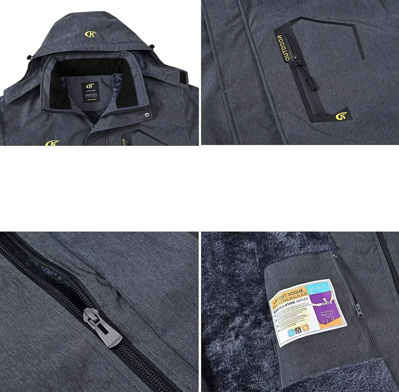 QPNGRP Mens Waterproof Ski Snowboard Jacket Winter Windproof Snow Coat