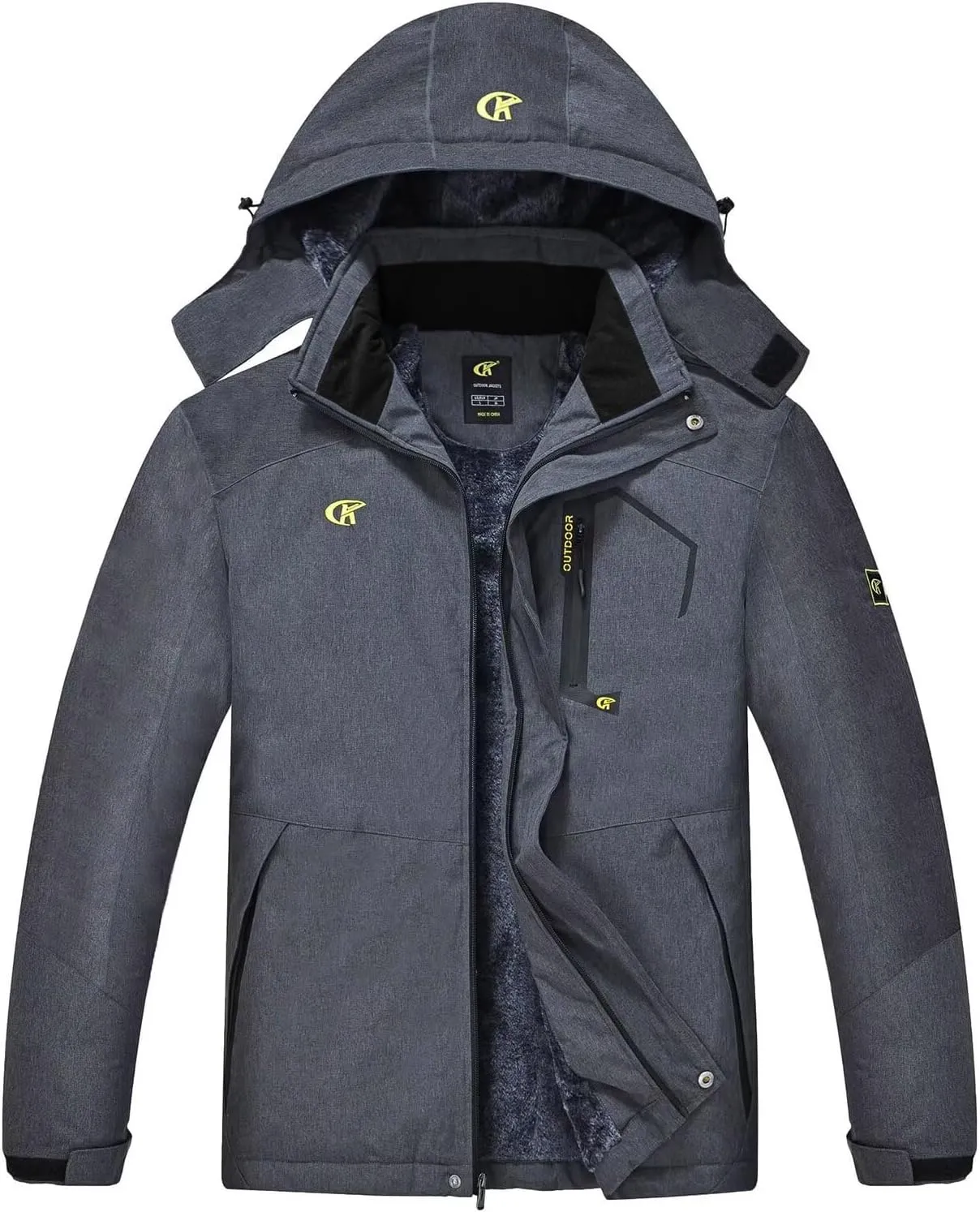 QPNGRP Mens Waterproof Ski Snowboard Jacket Winter Windproof Snow Coat